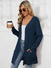 Load image into Gallery viewer, Pocketed Open Front Long Sleeve Cardigan
