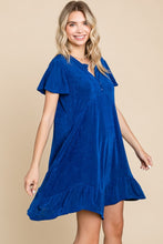 Load image into Gallery viewer, Culture Code Full Size Short Sleeve Ruffled Asymmetric Hem Dress
