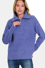 Load image into Gallery viewer, Zenana Half Zip Long Sleeve Sweater
