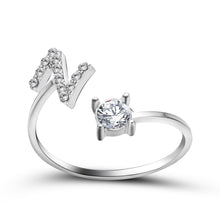 Load image into Gallery viewer, Womens New Design Adjustable 26 Initial Letter Ring Fashion Simple Elegant Jewelry
