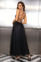 Load image into Gallery viewer, Lace-Up Backless Mesh Dress
