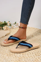 Load image into Gallery viewer, Blue Woven Strap Flat Flip Flops
