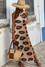 Load image into Gallery viewer, Womens - Leopard Split Open Back Sleeveless Maxi Dress - Sizes S-XL
