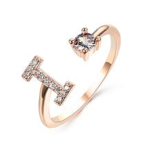 Load image into Gallery viewer, Womens New Design Adjustable 26 Initial Letter Ring Fashion Simple Elegant Jewelry
