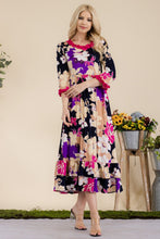 Load image into Gallery viewer, Celeste Full Size Floral Ruffled Midi Dress
