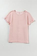 Load image into Gallery viewer, Round Neck Frill Short Sleeve T-Shirt
