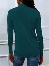 Load image into Gallery viewer, Shiny Drawstring Mock Neck Long Sleeve T-Shirt
