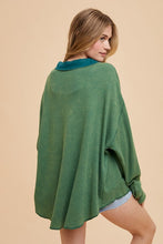 Load image into Gallery viewer, Annie Wear Waffle-Knit Mineral Washed Button Down Shirt
