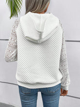 Load image into Gallery viewer, Lace Openwork Kangaroo Pocket Hoodie
