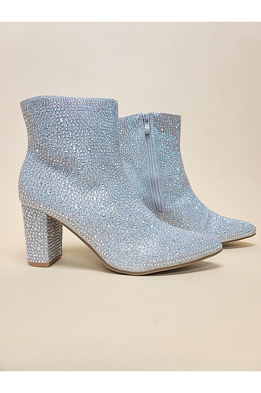 DR-FL-ICEBERG- Rhinestone PU Leather Casual Boots