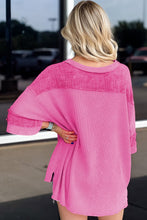 Load image into Gallery viewer, Bright Pink Oversized Mineral Wash Textured Bracelet Sleeve Top
