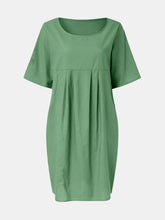 Load image into Gallery viewer, Full Size Round Neck Half Sleeve Dress with Pockets
