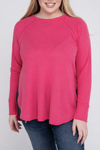 Load image into Gallery viewer, Plus Melange Baby Waffle Long Sleeve Top
