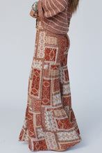 Load image into Gallery viewer, Brown Boho Aztec Print Tiered Palazzo Pants
