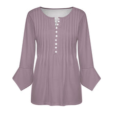 Load image into Gallery viewer, Ti Amo I love you - Exclusive Brand - Mountbatten Pink Women&#39;s Ruffled Petal Sleeve Top
