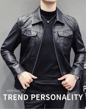Load image into Gallery viewer, Mens Fall Winter Quilted Casual Leather Jacket
