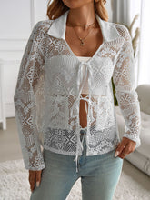 Load image into Gallery viewer, Devine Tied Collared Neck Long Sleeve Top
