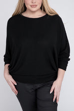 Load image into Gallery viewer, Plus Ribbed Batwing Long Sleeve Boat Neck Sweater
