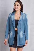 Load image into Gallery viewer, Lapel Collar Washed Denim Top
