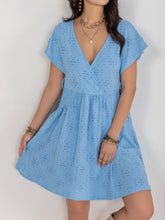 Load image into Gallery viewer, Cutout Surplice Short Sleeve Dress
