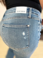 Load image into Gallery viewer, Judy Blue Full Size Mid Rise Destroyed Hem Distressed Jeans
