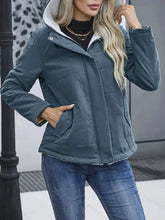 Load image into Gallery viewer, Womens Fleece-lined Hooded Coat Winter Preppy Style Long Sleeve Jacket Warm Pockets Cotton Coat
