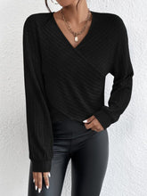 Load image into Gallery viewer, Surplice Dropped Shoulder Long Sleeve T-Shirt
