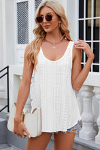 Load image into Gallery viewer, Eyelet Scoop Neck Wide Strap Tank
