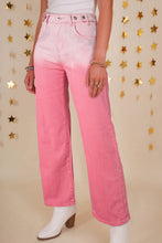 Load image into Gallery viewer, Pink Scattering Rhinestone Gradient Denim Pants
