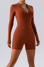 Load image into Gallery viewer, Half Zip Long Sleeve Active Romper
