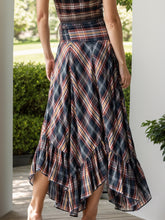 Load image into Gallery viewer, Plaid Asymmetrical Ruffle Hem Skirt
