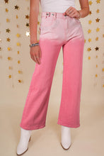 Load image into Gallery viewer, Pink Scattering Rhinestone Gradient Denim Pants
