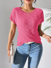Load image into Gallery viewer, Round Neck Short Sleeve Knit Top
