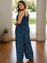 Load image into Gallery viewer, Full Size Leopard Scoop Neck Wide Leg Jumpsuit
