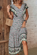 Load image into Gallery viewer, Ditsy Floral Ruffled Plunge Dress
