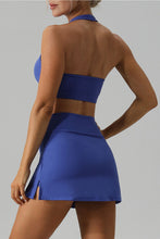 Load image into Gallery viewer, Halter Neck Tank and Slit Skirt Active Set
