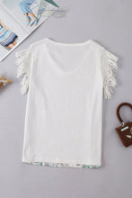 Load image into Gallery viewer, Fringe Printed V-Neck Top
