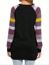 Load image into Gallery viewer, Color Block Round Neck Long Sleeve T-Shirt
