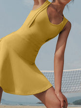 Load image into Gallery viewer, V-Neck Wide Strap Active Dress with Unitard Liner
