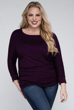 Load image into Gallery viewer, Plus Luxe Rayon Boat Neck 3/4 Sleeve Top
