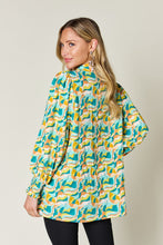 Load image into Gallery viewer, Double Take Full Size Printed Smocked Long Sleeve Blouse
