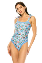 Load image into Gallery viewer, One Piece Bathing Suit Floral Print Shoulder Swimsuit
