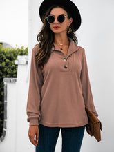 Load image into Gallery viewer, Half Button Long Sleeve T-Shirt
