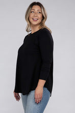 Load image into Gallery viewer, Plus Long Sleeve Round Neck Round Hem Top
