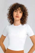 Load image into Gallery viewer, Round Neck Short Sleeve Yoga Tee
