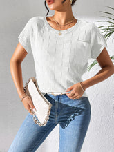 Load image into Gallery viewer, Round Neck Short Sleeve Knit Top
