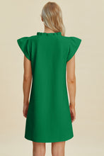 Load image into Gallery viewer, Double Take Full Size Ruffled V-Neck Cap Sleeve Dress
