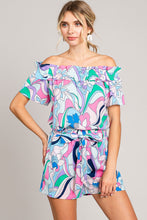 Load image into Gallery viewer, Cotton Bleu by Nu Label Abstracted Print Tie Front Shorts
