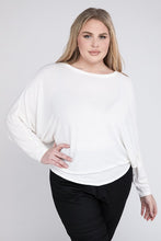 Load image into Gallery viewer, Plus Ribbed Batwing Long Sleeve Boat Neck Sweater
