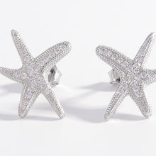 Load image into Gallery viewer, 925 Sterling Silver Inlaid Zircon Starfish Earrings
